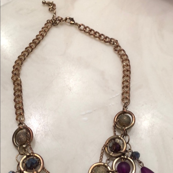 🌈🌺3/$20Pretty Purple and gold shaded necklace - Picture 4 of 6